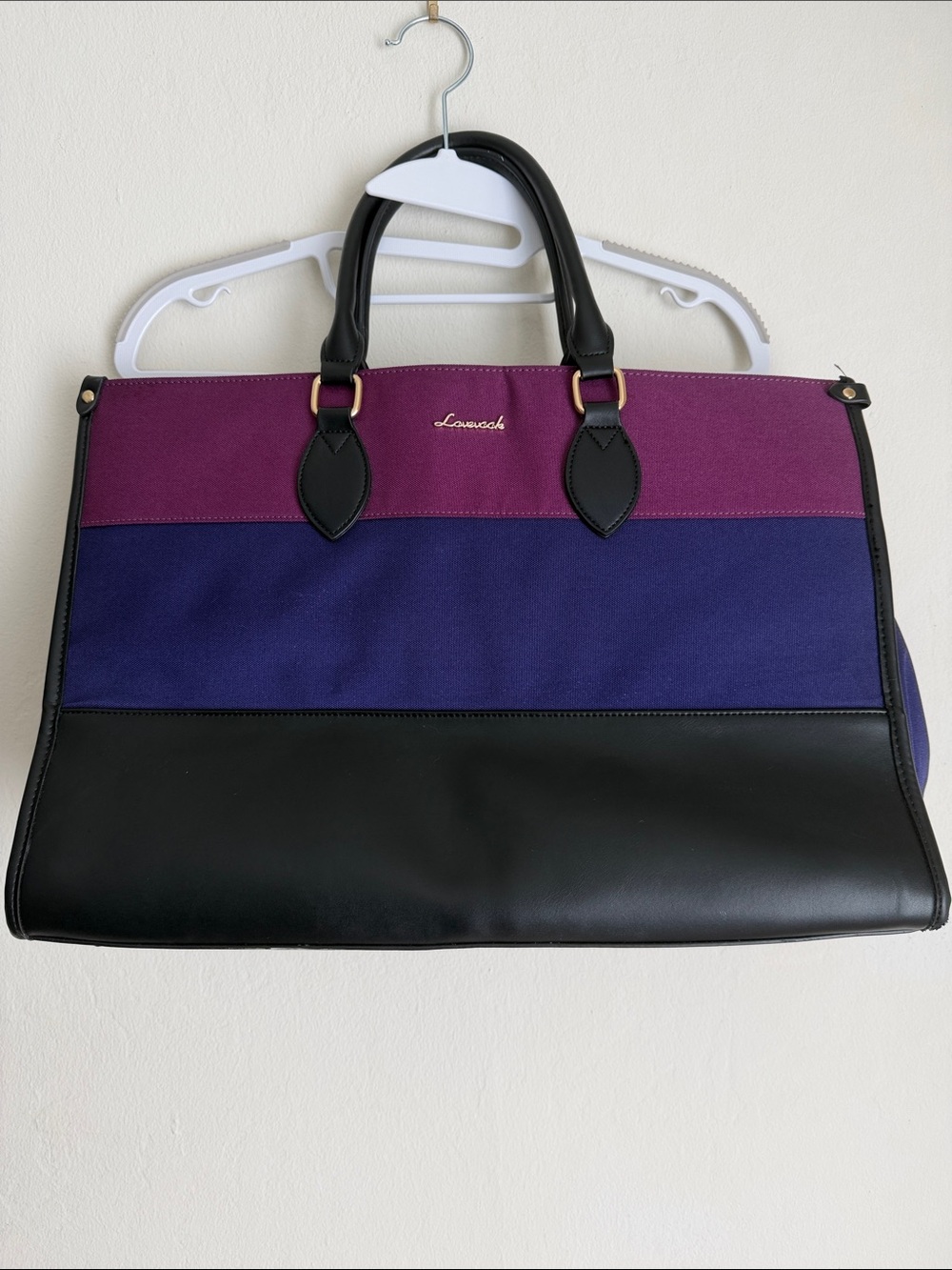 LOVEVOOK Triple-Tone Colorblock Laptop Tote Bag & Work Briefcase EUC